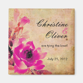 Vintage Boda Rosa Rosa Rosa Rosada Salva El Imán D