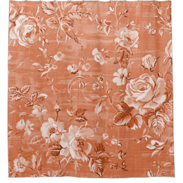 Vintage Bohemia Terracotta Cortina de Ducha Floral