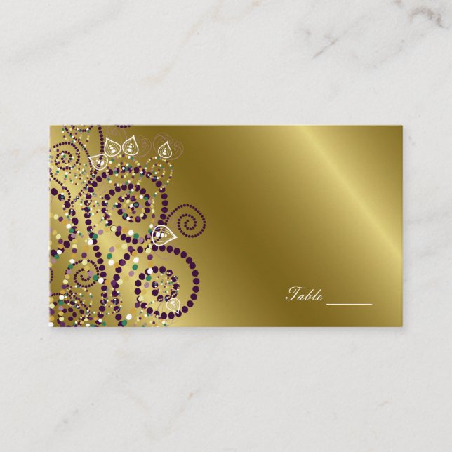 Vintage Boho Purple Spiral Gold Fiesta Tarjeta de  (Anverso)