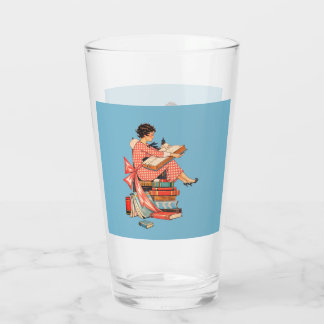 Vintage Book Lover Reading Illustration