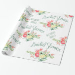 Vintage Bridal Shower Flores envolver papel<br><div class="desc">Este hermoso,  vintage,  floral,  papel envolvente de ducha de novia emocionará a la novia cuando vea su nombre salpicado por el papel.</div>