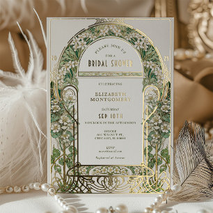 Vintage Bridal Shower Invitaciones Art Nouveau Dec