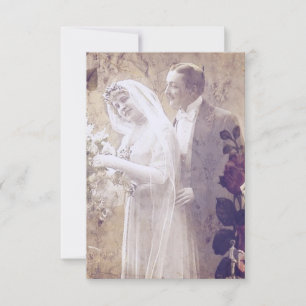 Vintage Bride and Groom Save the Date