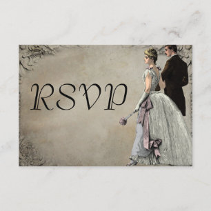 Vintage Bride and Groom Wedding RSVP
