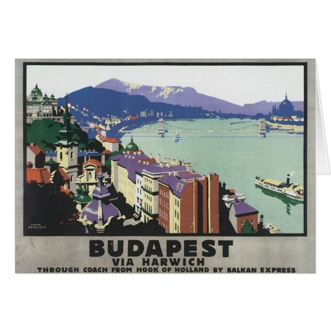 Vintage Budapest Hungría (Anverso (Horizontal))
