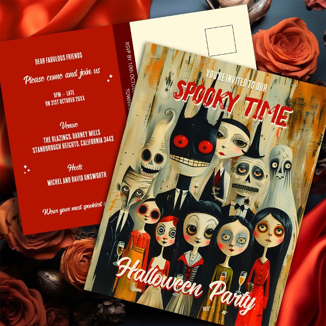 Vintage Budget Spooky Halloween Party Invitación (Subido por el creador)