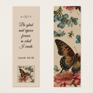 Vintage Butterfly Floral Elegante Biblia Verse