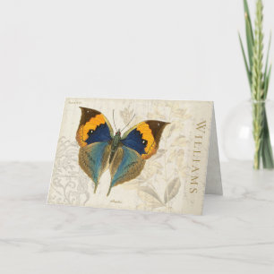 Vintage Butterfly Personalizado tarjeta de felicit