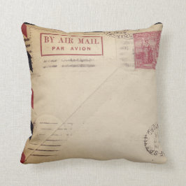 Vintage By Air Mail Cojín decorativo