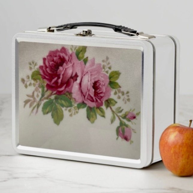 Vintage Cabbage Rosa Elegance Lunchbox Metalizado (Subido por el creador)