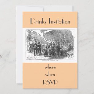 Vintage Cafe Montmartre Paris Party Invitación