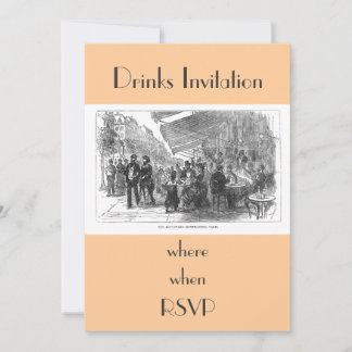 Vintage Cafe Montmartre Paris Party Invitación