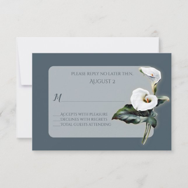 Vintage Calla Lily Wedding Tarjeta RSVP (Anverso)