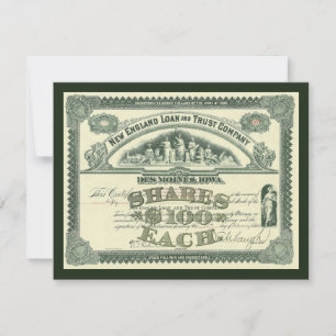 Vintage Capital Stock Certificate Business Finance