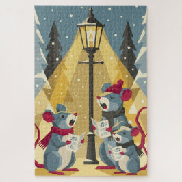 Vintage Caroling Mice Jigsaw Puzzle