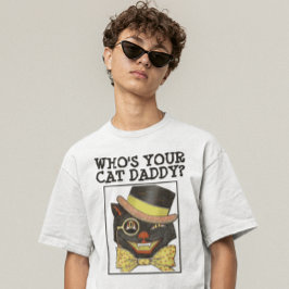 VINTAGE CAT DAD Camisetas NEGRAS CAT