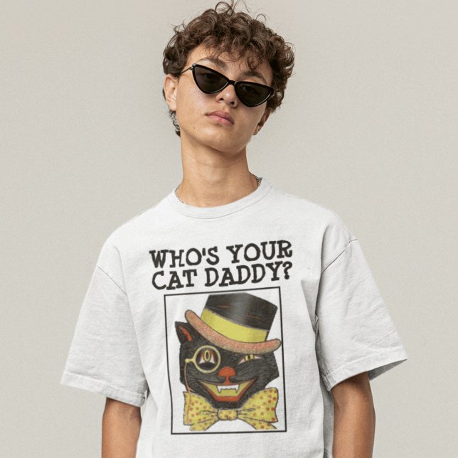 VINTAGE CAT DAD Camisetas NEGRAS CAT (Subido por el creador)