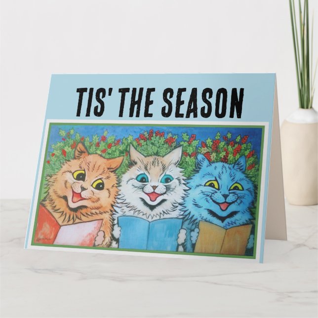 VINTAGE CAT NAVIDADES Tarjetas de felicitación (Anverso)