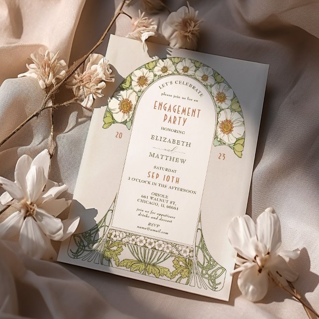 Vintage celebremos invitaciones Art Nouveau (Subido por el creador)