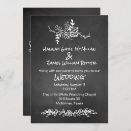 Vintage Chalk Board Look Wedding Invitación