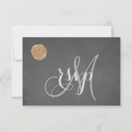Vintage Chalk Old Wax Seal Monograma Wedding RSVP