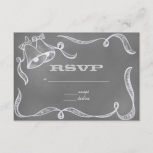 Vintage Chalkboard Boda Bells RSVP