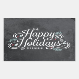 Vintage Chalkboard Felices Fiestas Pegatinas