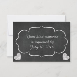 Vintage Chalkboard Heart Wedt Wedding RSVP
