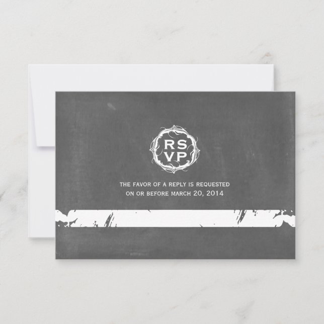 Vintage Chalkboard Inspired Wedding RSVP (Anverso)