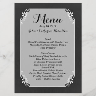 Vintage Chalkboard Look Custom Wedding Menú