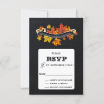 Vintage Chalkboard otoño boda rsvp