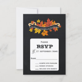 Vintage Chalkboard otoño boda rsvp