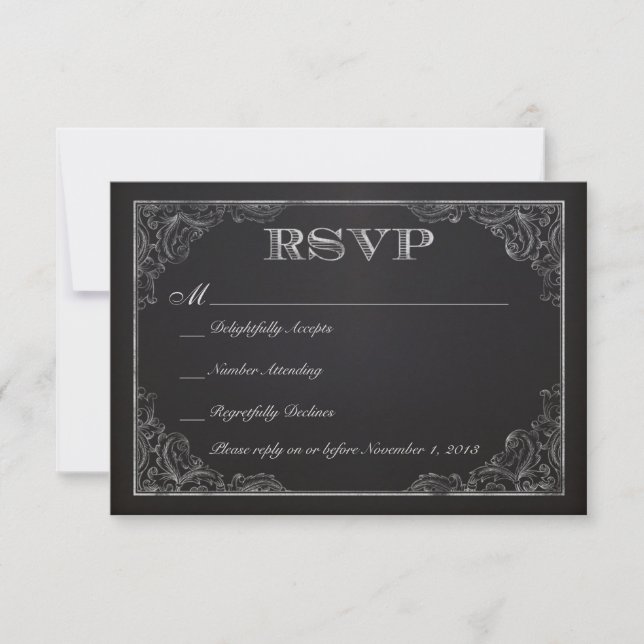 Vintage Chalkboard RSVP (Anverso)