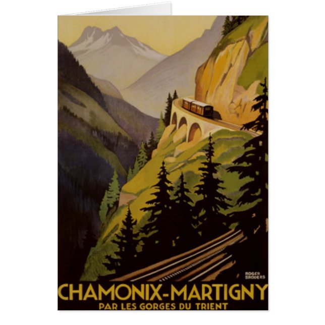 Vintage Chamonix, Mont Blanc, Francia - (Frente)