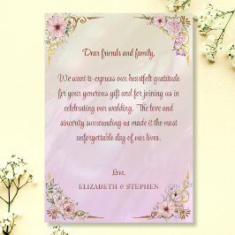 Vintage Champagne Peony Tarjeta de agradecimiento