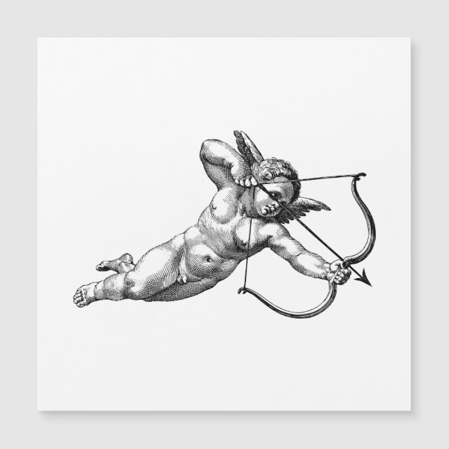 Vintage Cherub Cupid Love Magnetic Card (Anverso)
