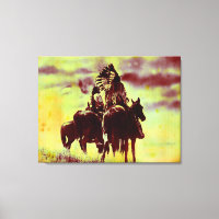 Vintage Cheyenne Warriors - Impresión de tela envu