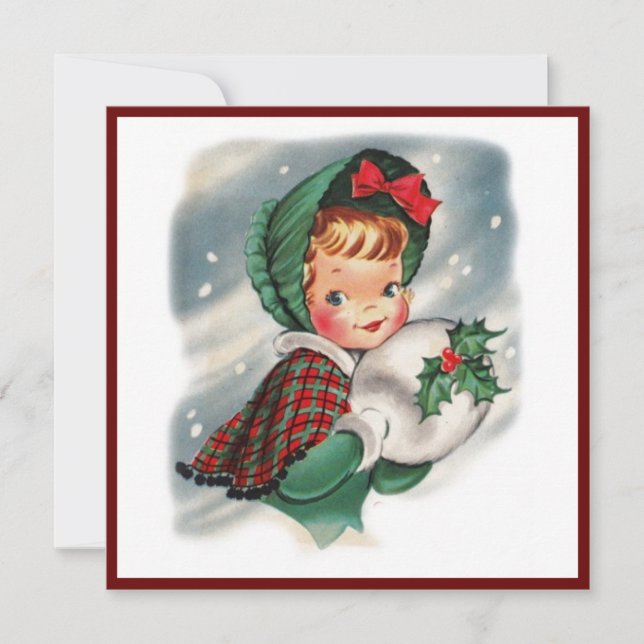 Vintage Chica de Navidad Holly (Anverso)