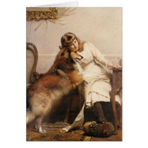 Vintage - chica y su collie querido,