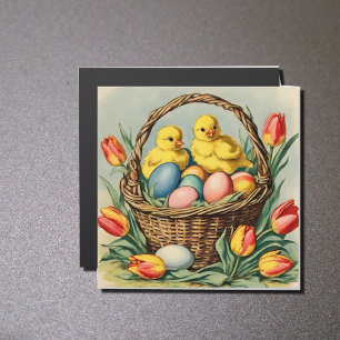 Vintage chicles y tulipanes de Pascua - tarjeta ma