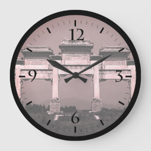 Vintage China Pekin gate juntar tumbas reloj grand