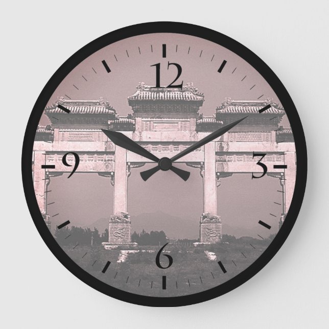 Vintage China Pekin gate juntar tumbas reloj grand (Anverso)