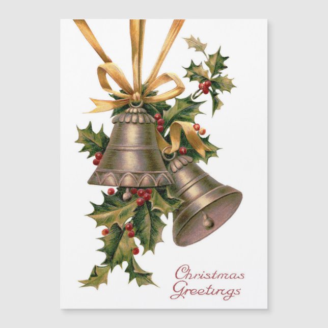 Vintage Christmas Bells Holiday Card (Anverso)