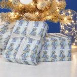Vintage Christmas Card Blue Bells Papel de envolvi<br><div class="desc">Hermosa tarjeta de vacaciones antigua usada para crear Navidades envolviendo Papel. Una hermosa imagen de Navidades de campanas de vacaciones azul y violeta bonito</div>