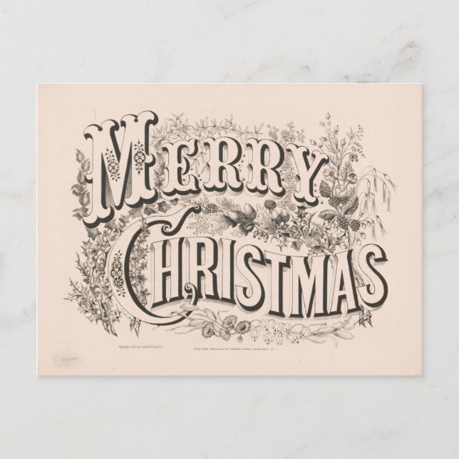 Vintage Christmas Card | Feliz Navidad Wreath (Anverso)
