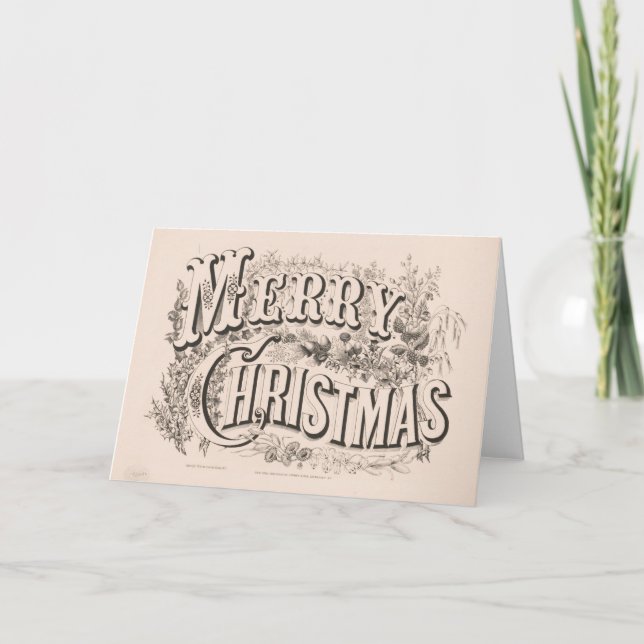 Vintage Christmas Card | Feliz Navidad Wreath (Anverso)