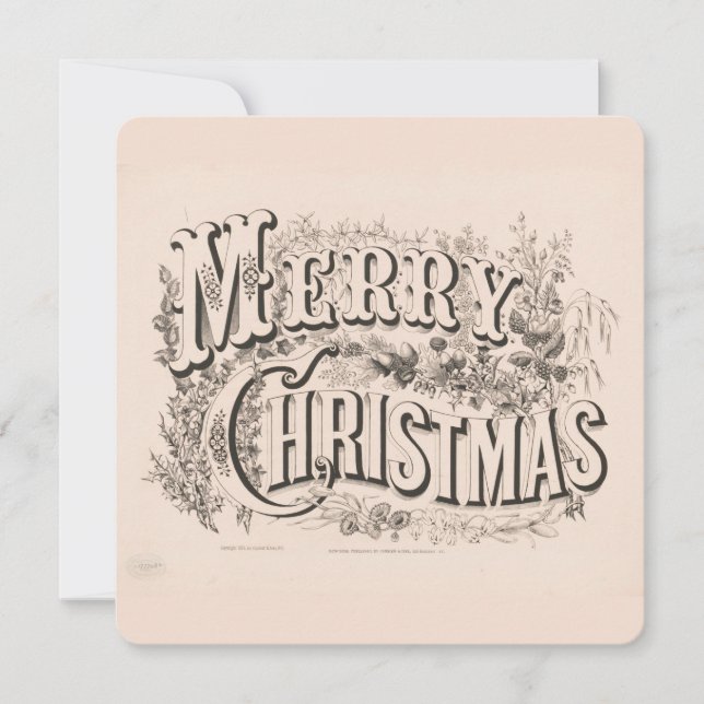 Vintage Christmas Card | Feliz Navidad Wreath (Anverso)