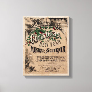 Vintage Christmas Decoración musical poster