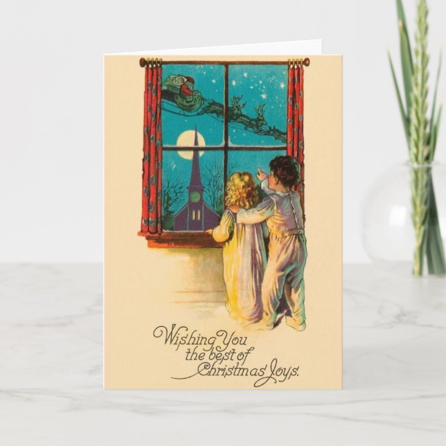 Vintage Christmas Eve Santa Navidad Card (Anverso)