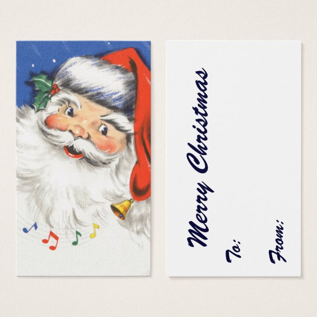 Vintage Christmas, Jolly Santa Claus con música (Anverso y reverso)